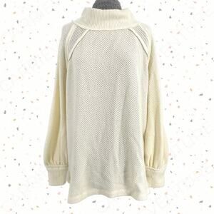 Free People Oversized Cozy Sweater Frenchnilla Cream She’s A Keeper Size M